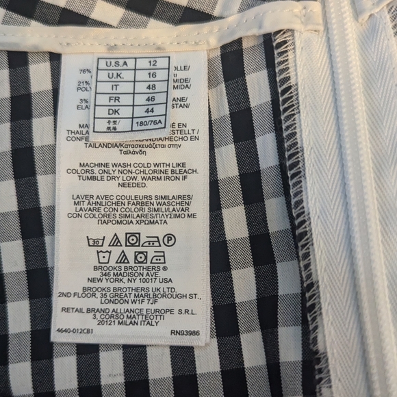 Brooks Brothers gingham pants, 12 - Picture 4 of 5